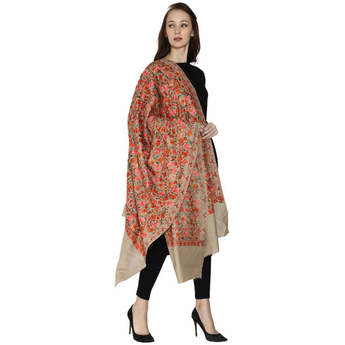 Women's Aari Embroidery Wool Shawl